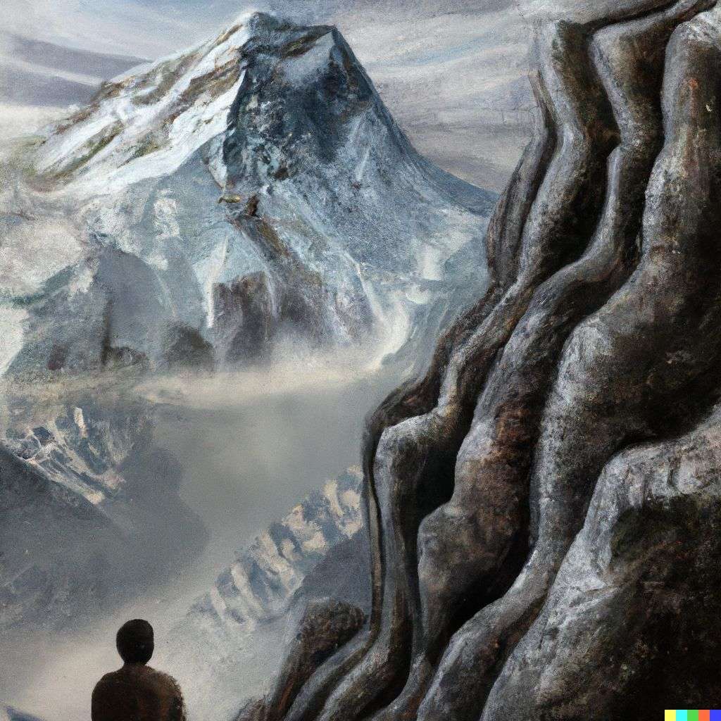 someone gazing at Mount Everest, Peter Gric print